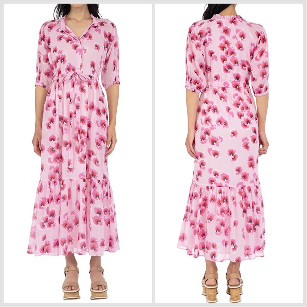 NWT Banjanan Betty Dress In Pink Leopard Floral Tulle Sz XS
